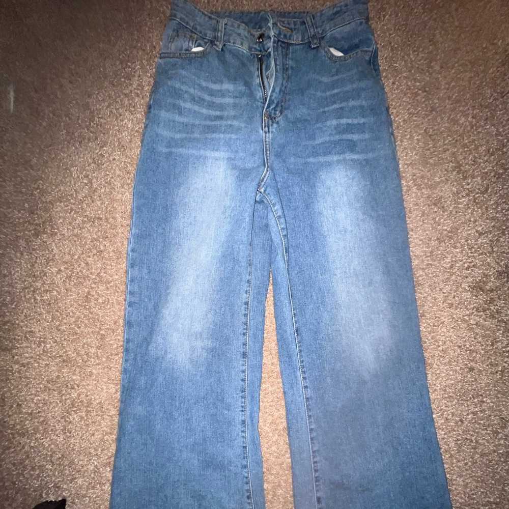 Blue Shein Long Wideleg Jeans